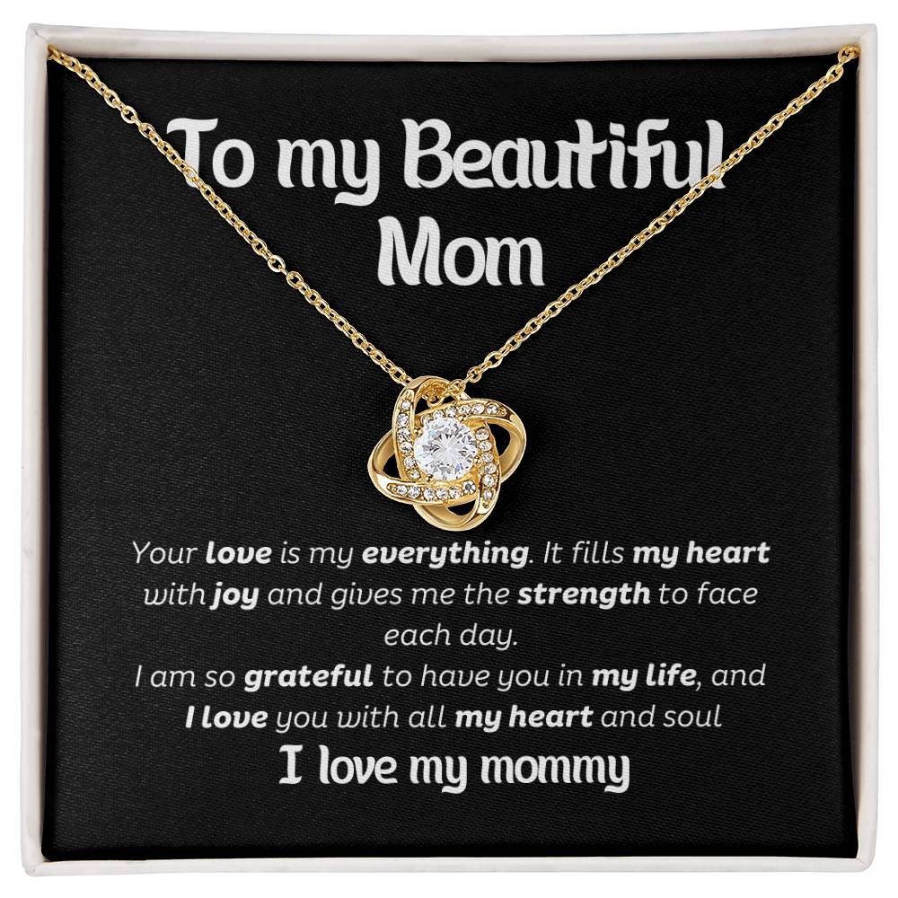 Elegant Love Knot Necklace – The Perfect Gift for Your Mom in Yellow & White Gold