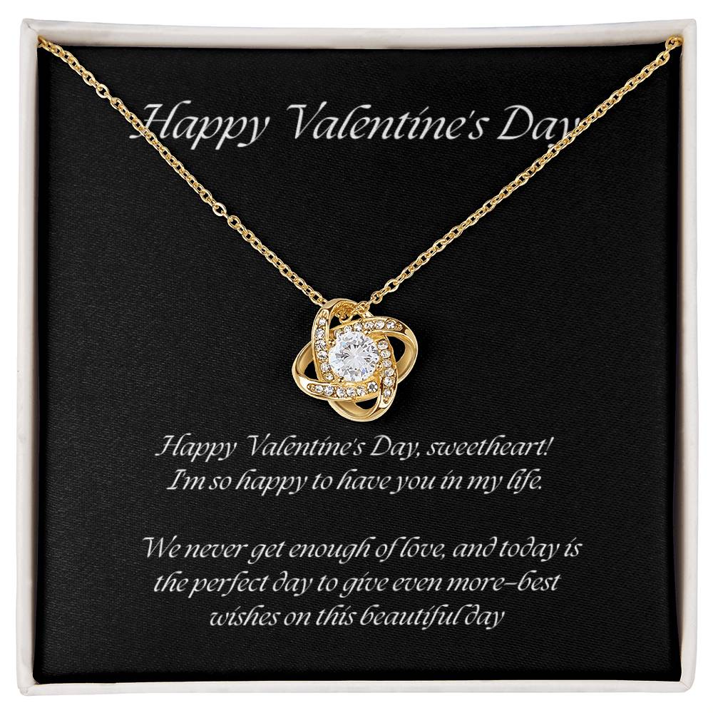 Elegant Love Knot Necklace – The Perfect Valentine's Day Gift for Her in Yellow & White Gold