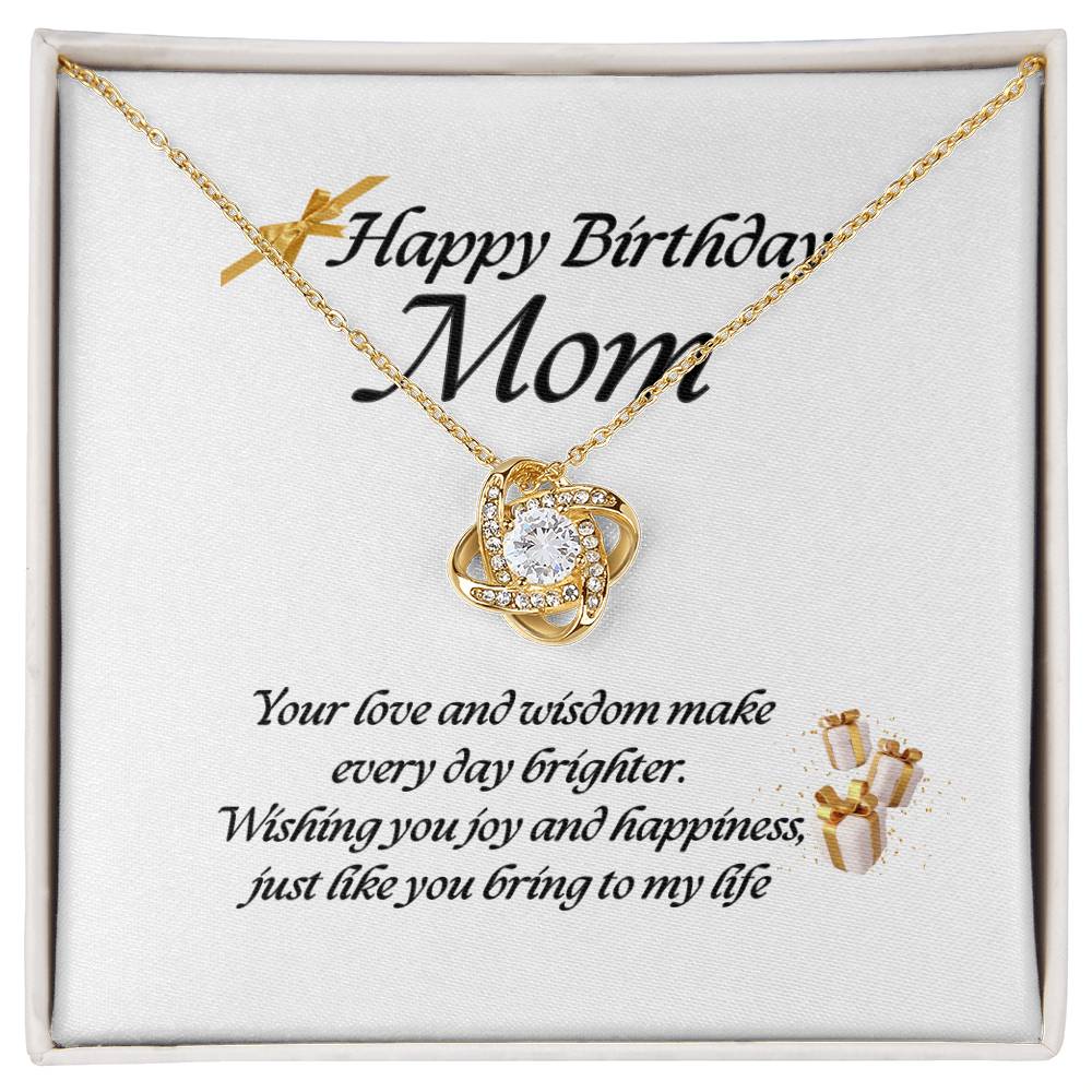 Elegant Love Knot Necklace – Available in Yellow & White Gold, The Perfect Birthday Gift for Mom