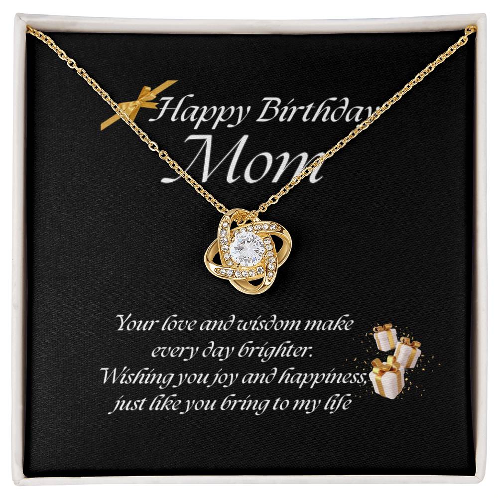 Elegant Love Knot Necklace – Available in Yellow & White Gold, The Perfect Birthday Gift for Mom