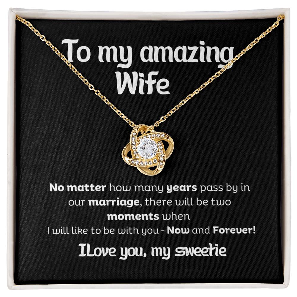 Elegant Love Knot Necklace – The Perfect Gift for Your Wife in Yellow & White Gold