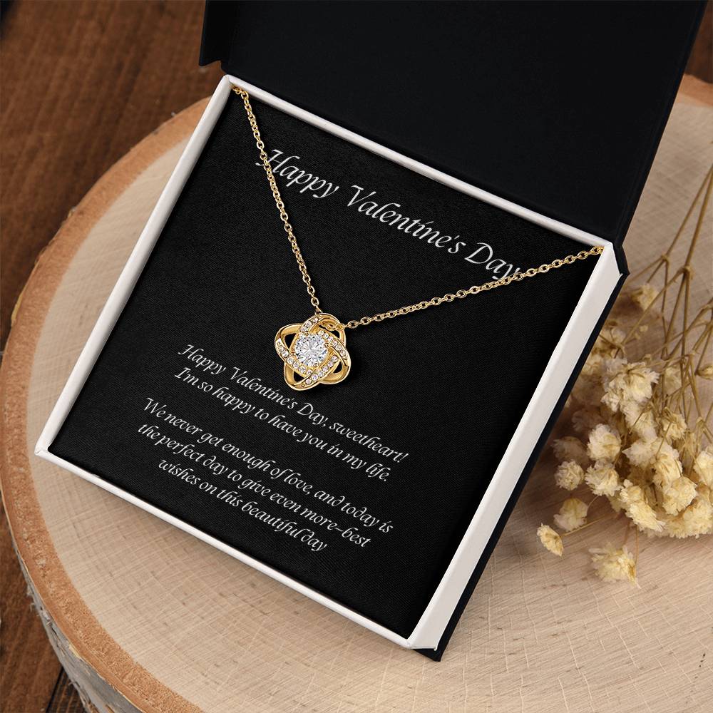 Elegant Love Knot Necklace – The Perfect Valentine's Day Gift for Her in Yellow & White Gold