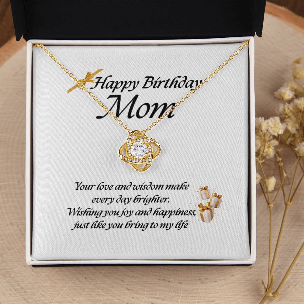 Elegant Love Knot Necklace – Available in Yellow & White Gold, The Perfect Birthday Gift for Mom