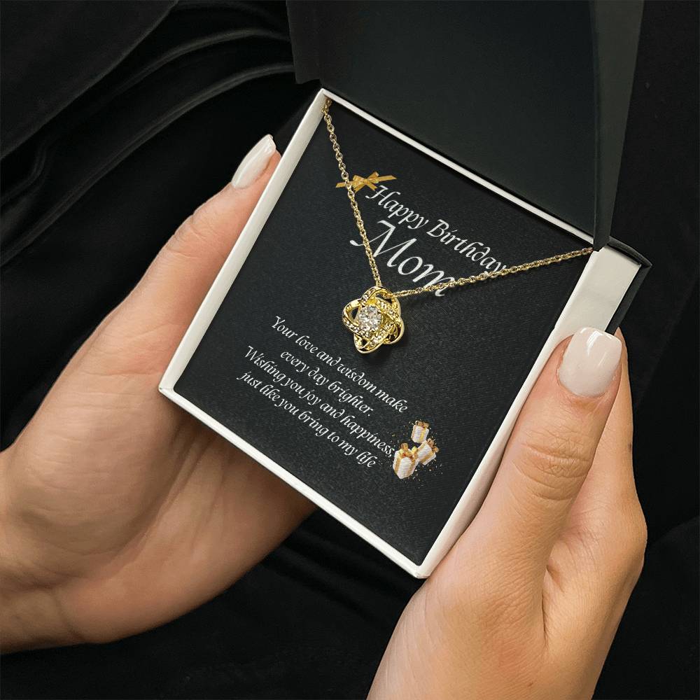 Elegant Love Knot Necklace – Available in Yellow & White Gold, The Perfect Birthday Gift for Mom