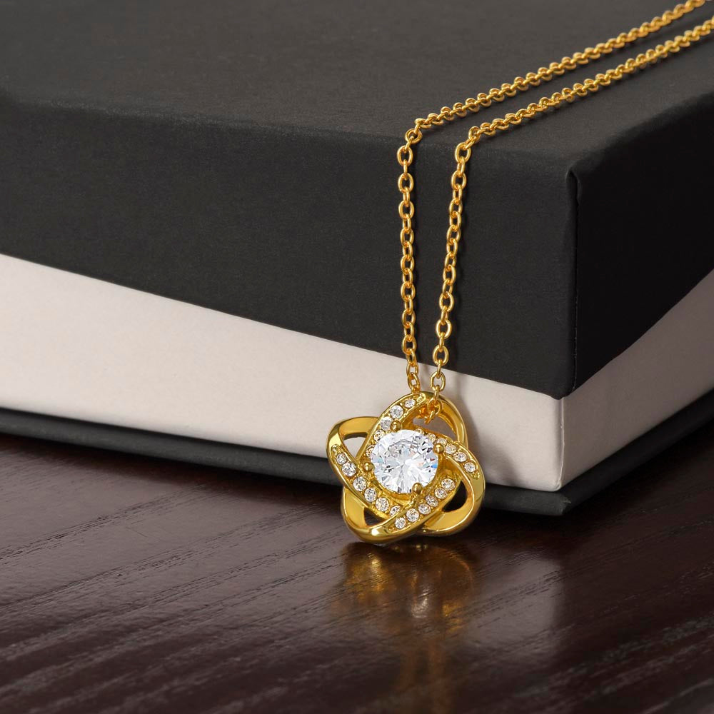 Elegant Love Knot Necklace – The Perfect Gift for Your Mom in Yellow & White Gold