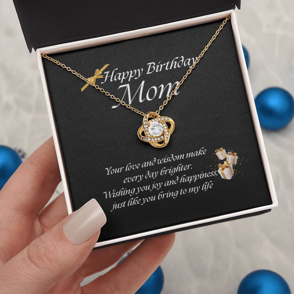 Elegant Love Knot Necklace – Available in Yellow & White Gold, The Perfect Birthday Gift for Mom