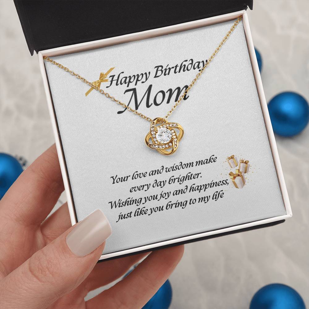 Elegant Love Knot Necklace – Available in Yellow & White Gold, The Perfect Birthday Gift for Mom