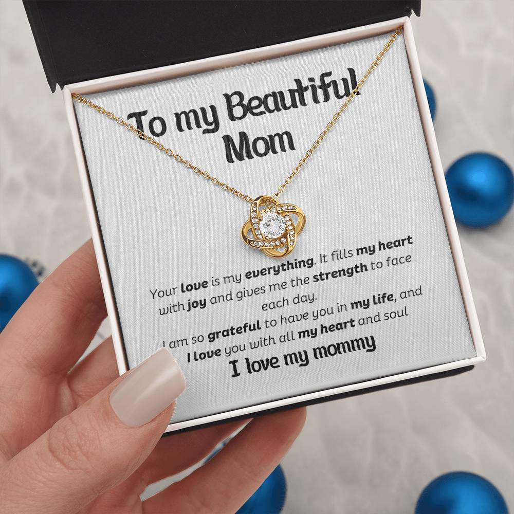 Elegant Love Knot Necklace – The Perfect Gift for Your Mom in Yellow & White Gold