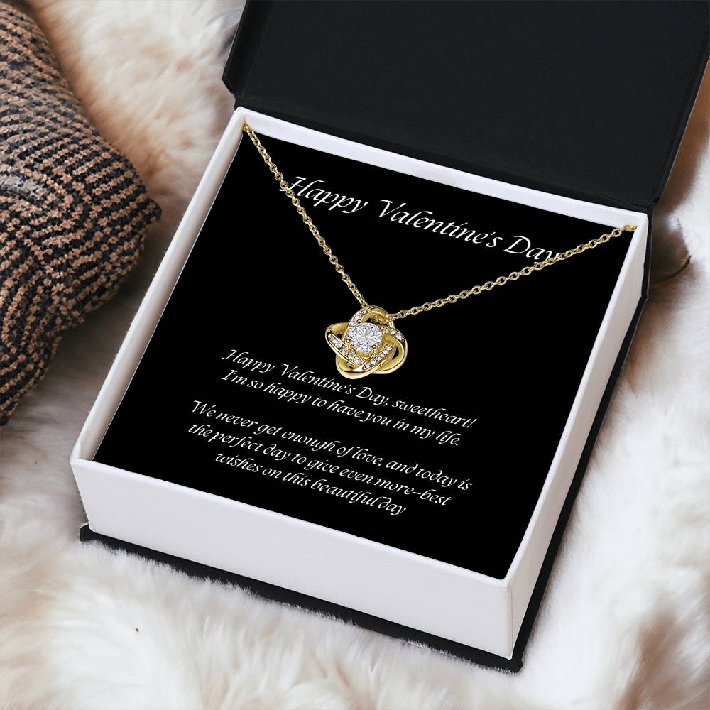 Elegant Love Knot Necklace – The Perfect Valentine's Day Gift for Her in Yellow & White Gold