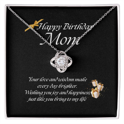 Elegant Love Knot Necklace – Available in Yellow & White Gold, The Perfect Birthday Gift for Mom