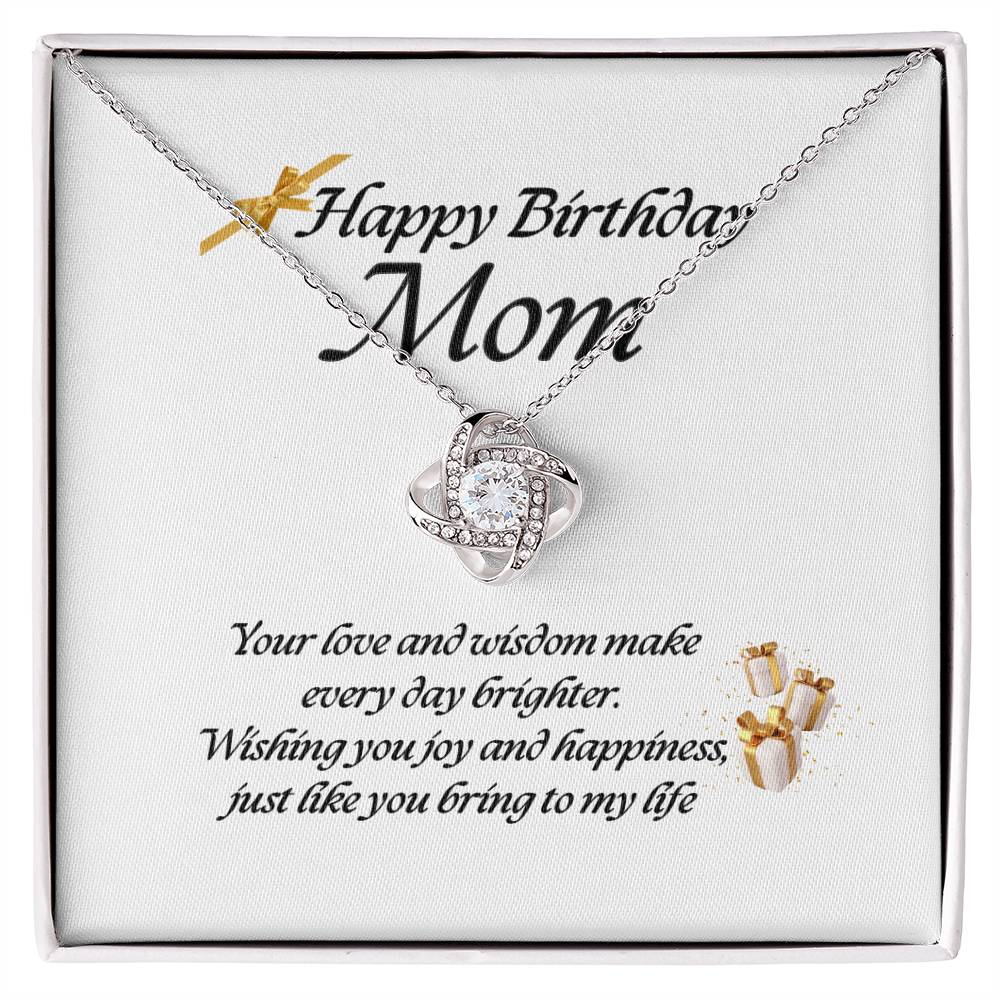 Elegant Love Knot Necklace – Available in Yellow & White Gold, The Perfect Birthday Gift for Mom