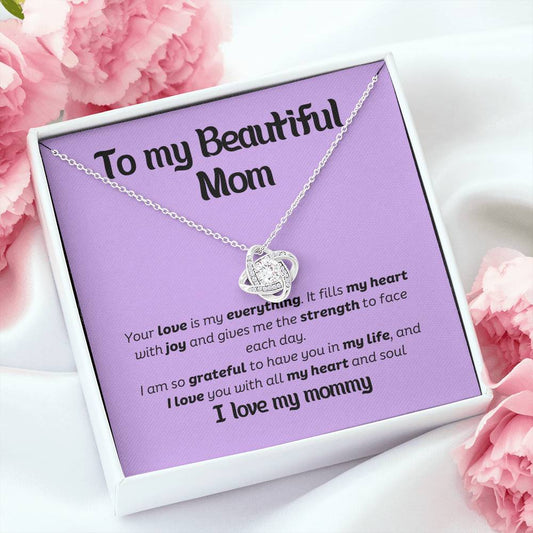 Elegant Love Knot Necklace – The Perfect Gift for Your Mom in Yellow & White Gold