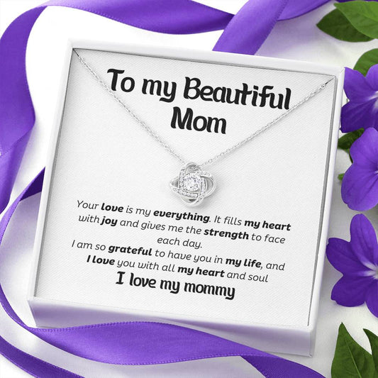 Elegant Love Knot Necklace – The Perfect Gift for Your Mom in Yellow & White Gold