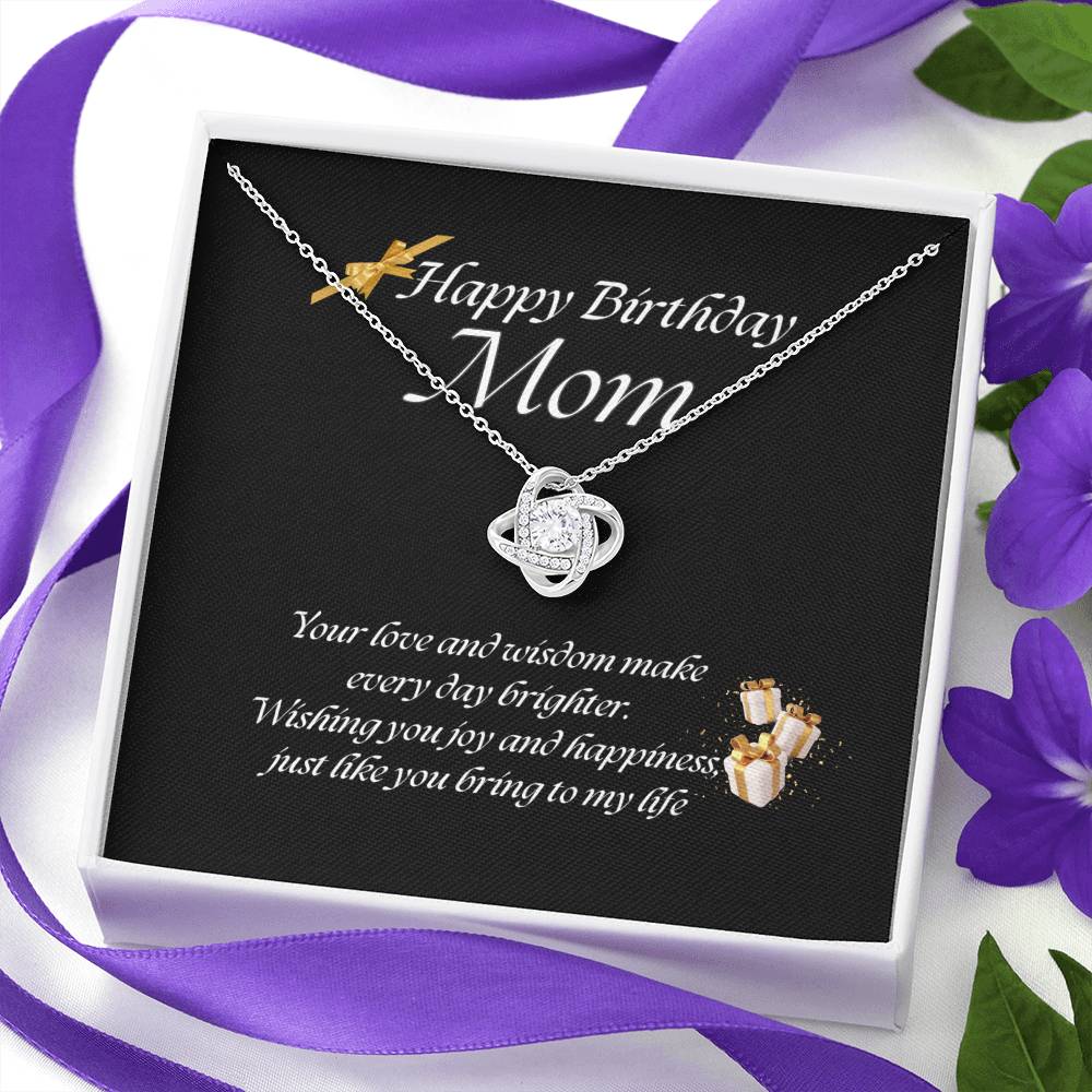 Elegant Love Knot Necklace – Available in Yellow & White Gold, The Perfect Birthday Gift for Mom