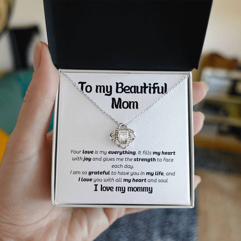 Elegant Love Knot Necklace – The Perfect Gift for Your Mom in Yellow & White Gold