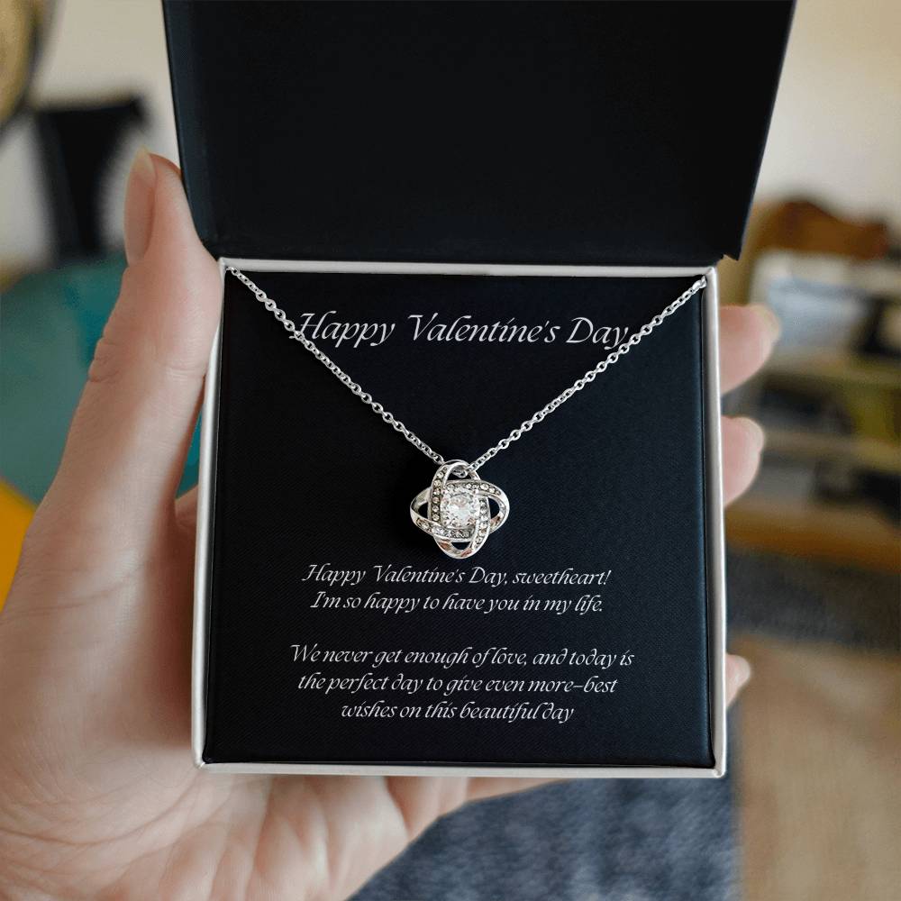 Elegant Love Knot Necklace – The Perfect Valentine's Day Gift for Her in Yellow & White Gold