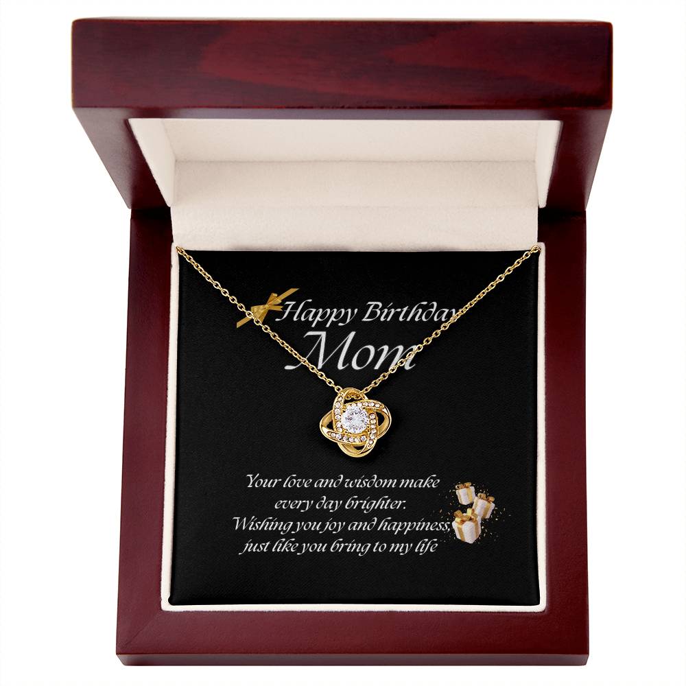 Elegant Love Knot Necklace – Available in Yellow & White Gold, The Perfect Birthday Gift for Mom