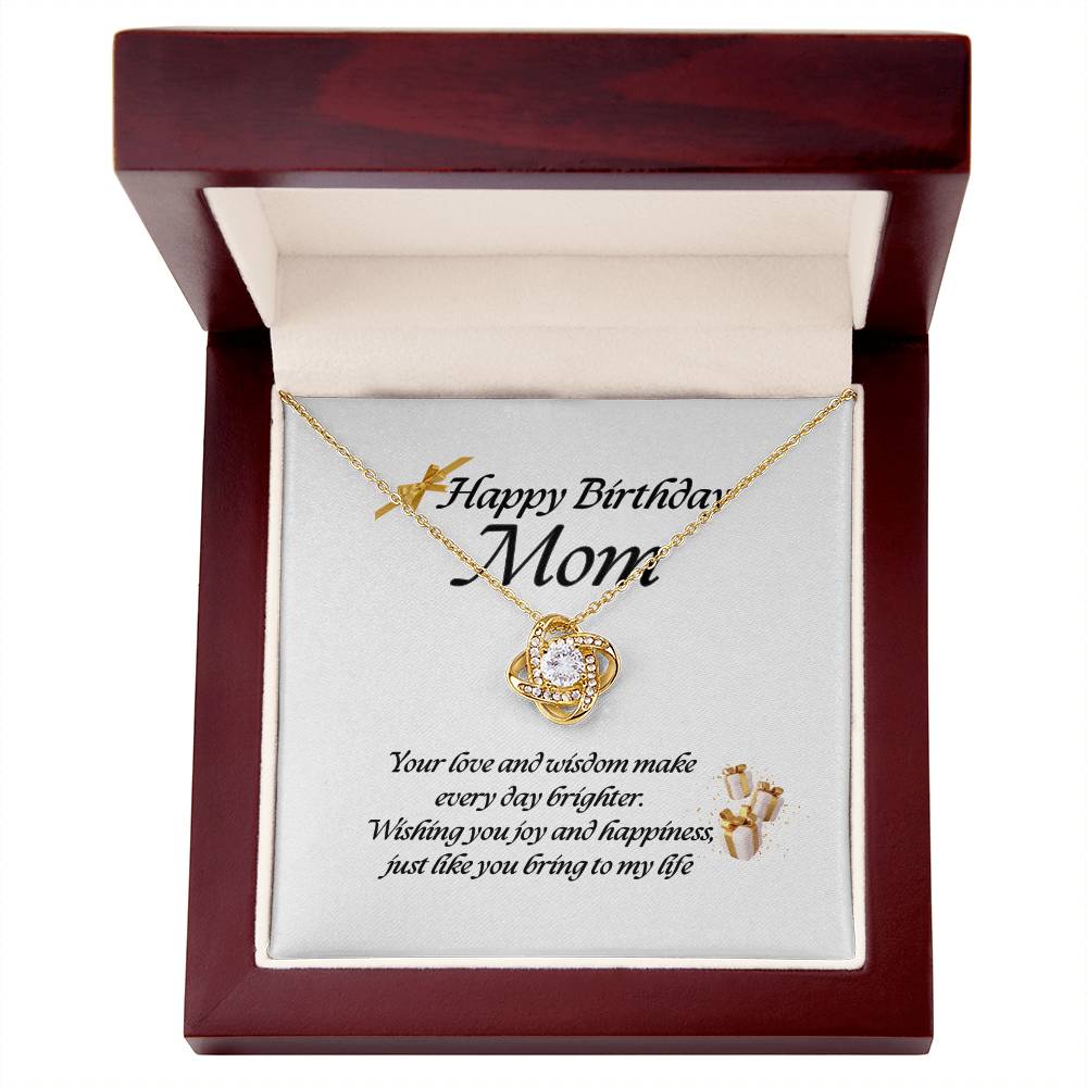 Elegant Love Knot Necklace – Available in Yellow & White Gold, The Perfect Birthday Gift for Mom