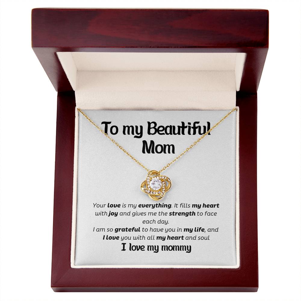 Elegant Love Knot Necklace – The Perfect Gift for Your Mom in Yellow & White Gold