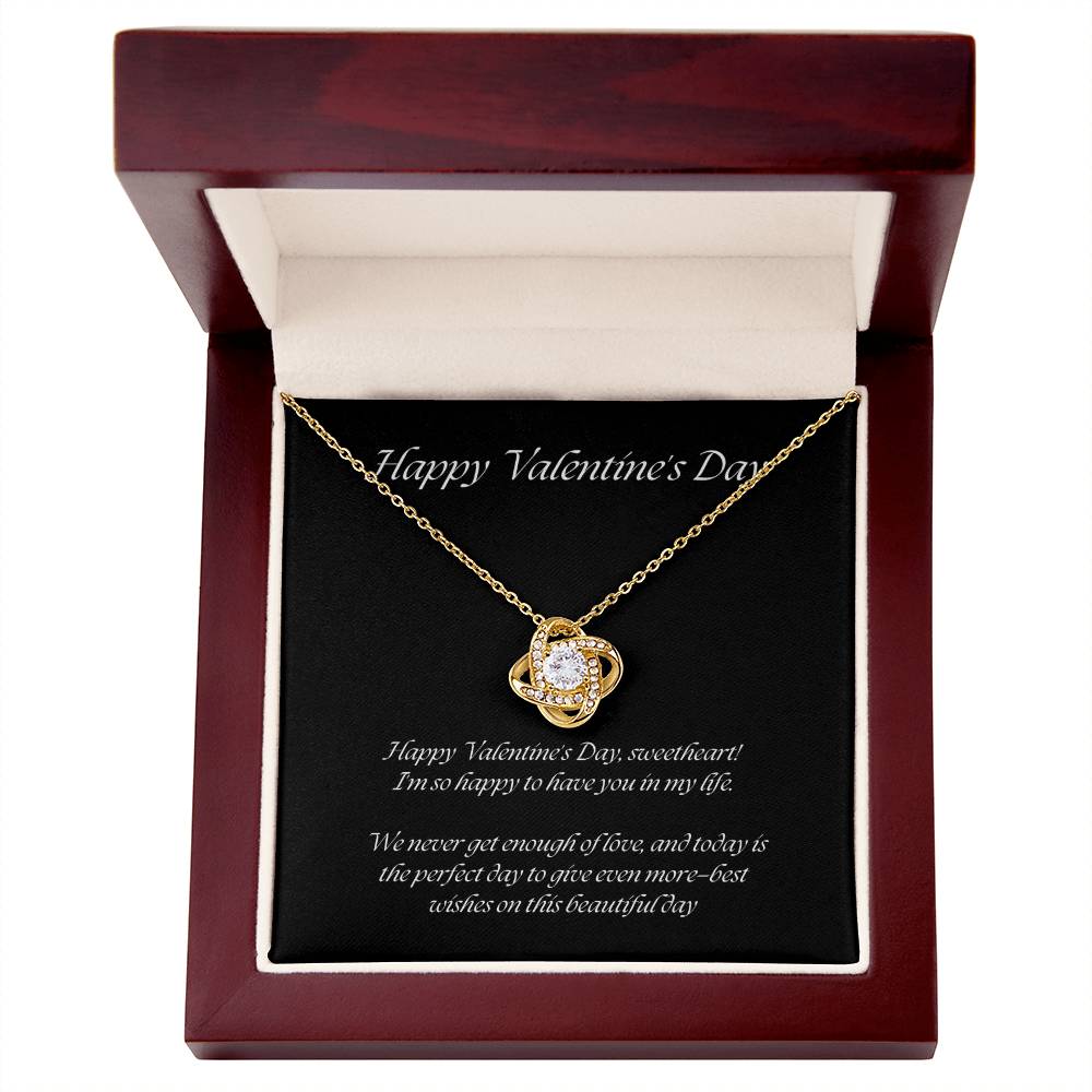 Elegant Love Knot Necklace – The Perfect Valentine's Day Gift for Her in Yellow & White Gold