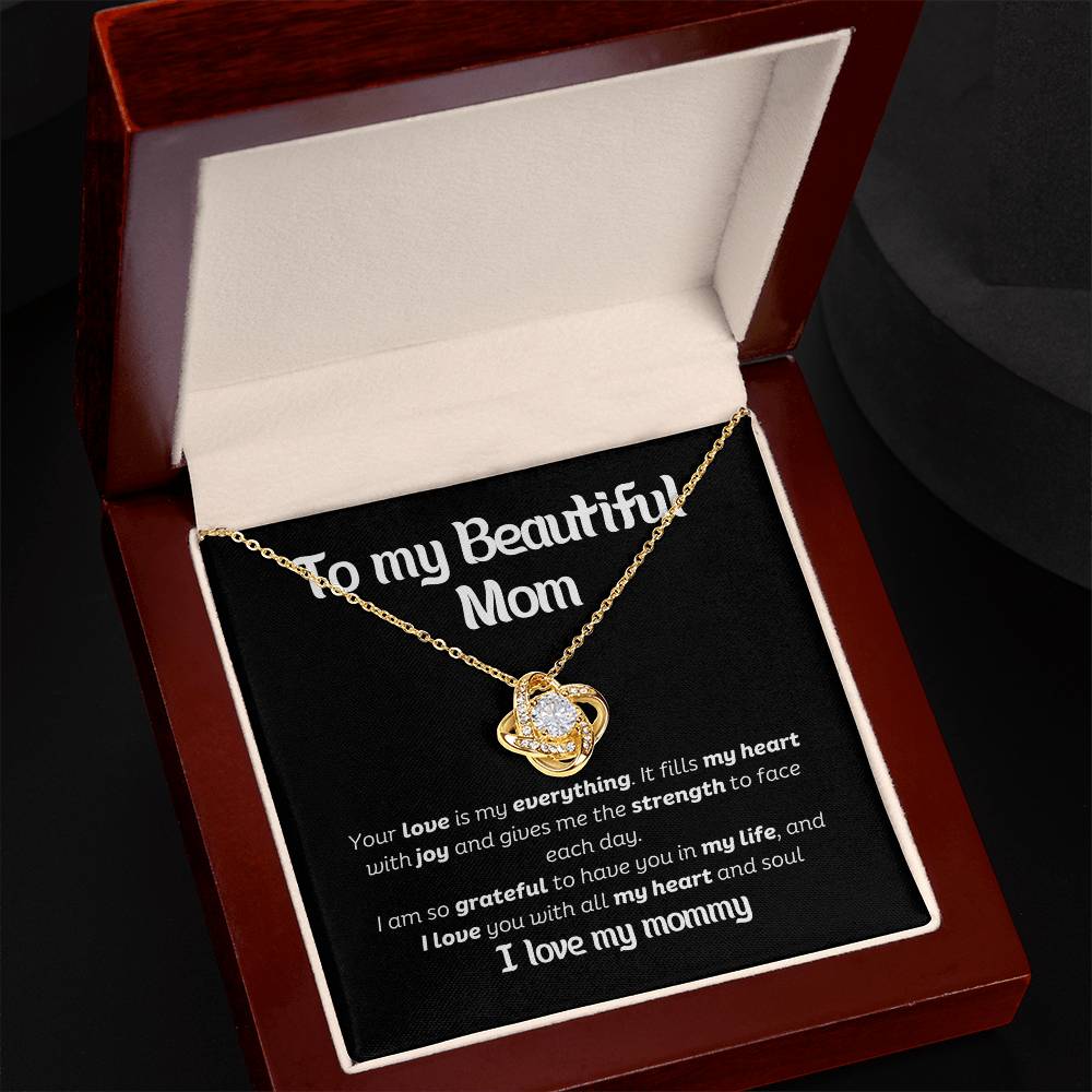 Elegant Love Knot Necklace – The Perfect Gift for Your Mom in Yellow & White Gold