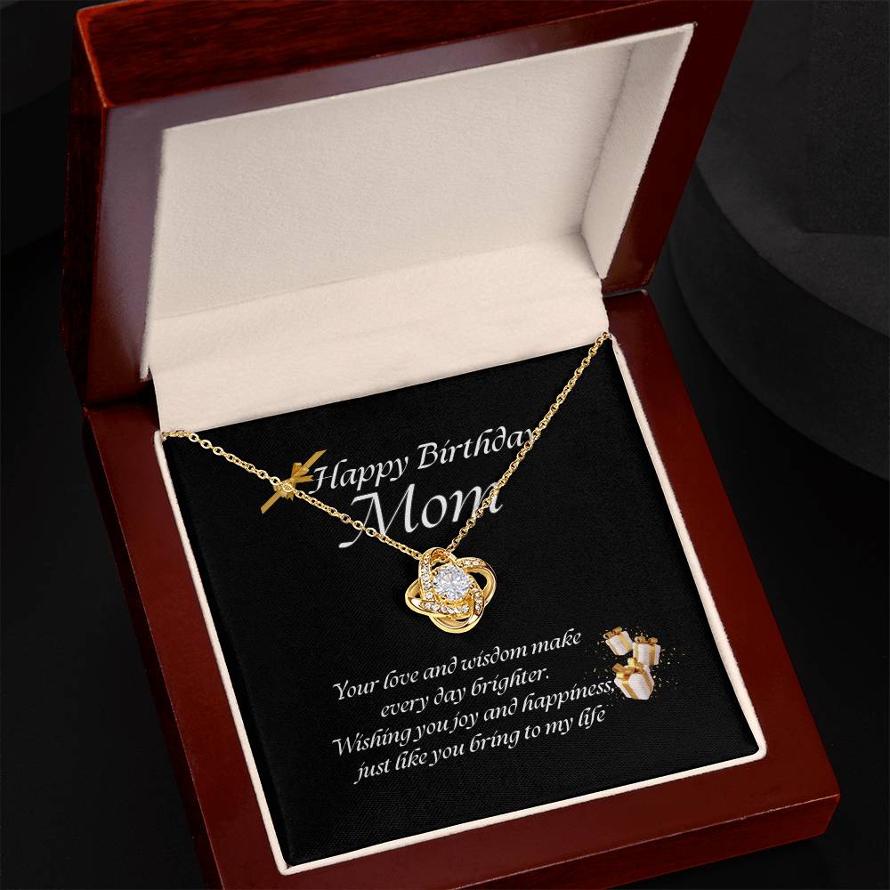 Elegant Love Knot Necklace – Available in Yellow & White Gold, The Perfect Birthday Gift for Mom