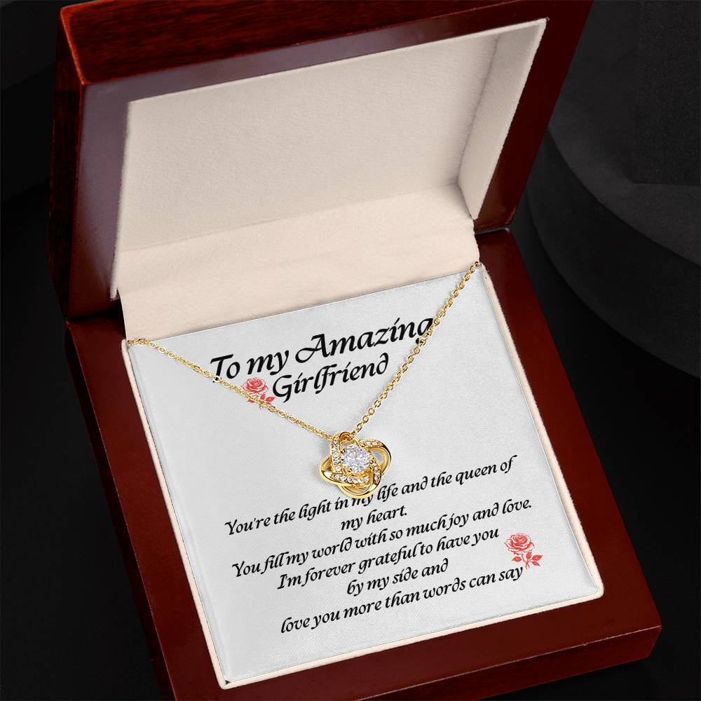 Elegant Love Knot Necklace – Available in Yellow & White Gold, The Perfect Gift for Your Girlfriend