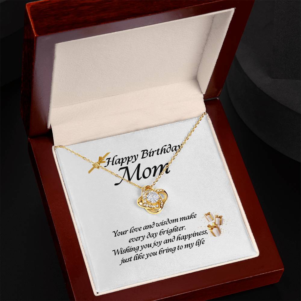 Elegant Love Knot Necklace – Available in Yellow & White Gold, The Perfect Birthday Gift for Mom