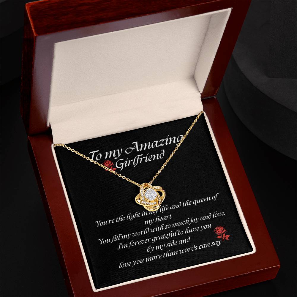 Elegant Love Knot Necklace – Available in Yellow & White Gold, The Perfect Gift for Your Girlfriend