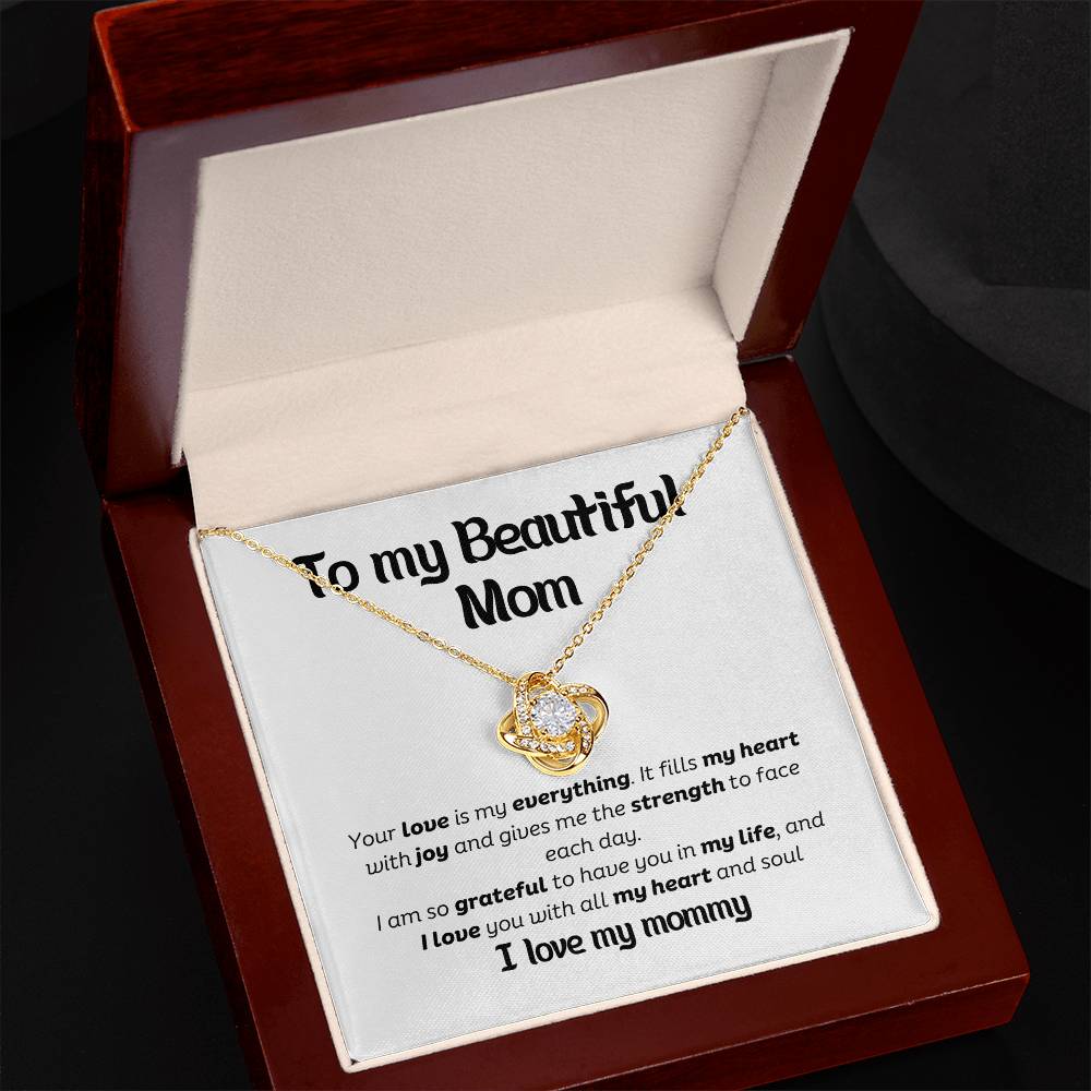 Elegant Love Knot Necklace – The Perfect Gift for Your Mom in Yellow & White Gold