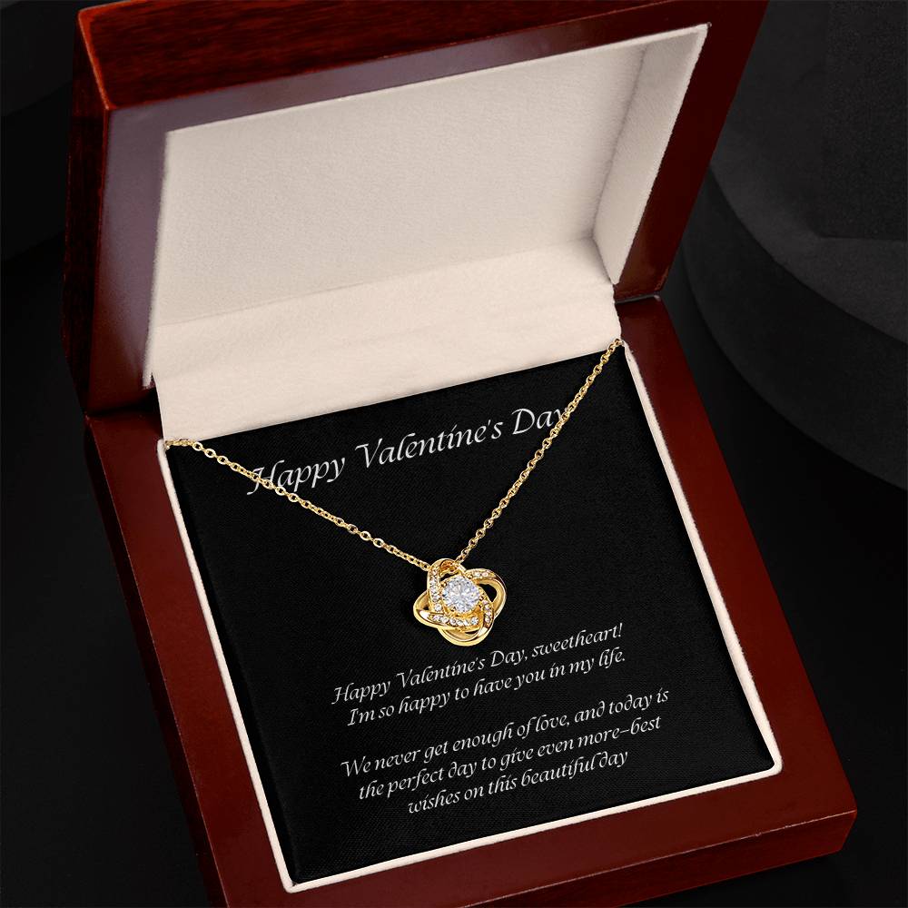 Elegant Love Knot Necklace – The Perfect Valentine's Day Gift for Her in Yellow & White Gold