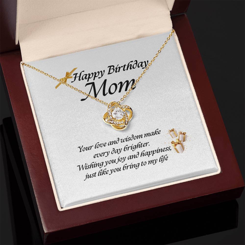 Elegant Love Knot Necklace – Available in Yellow & White Gold, The Perfect Birthday Gift for Mom