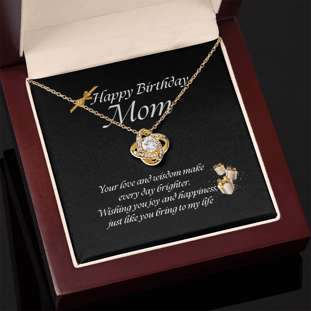 Elegant Love Knot Necklace – Available in Yellow & White Gold, The Perfect Birthday Gift for Mom