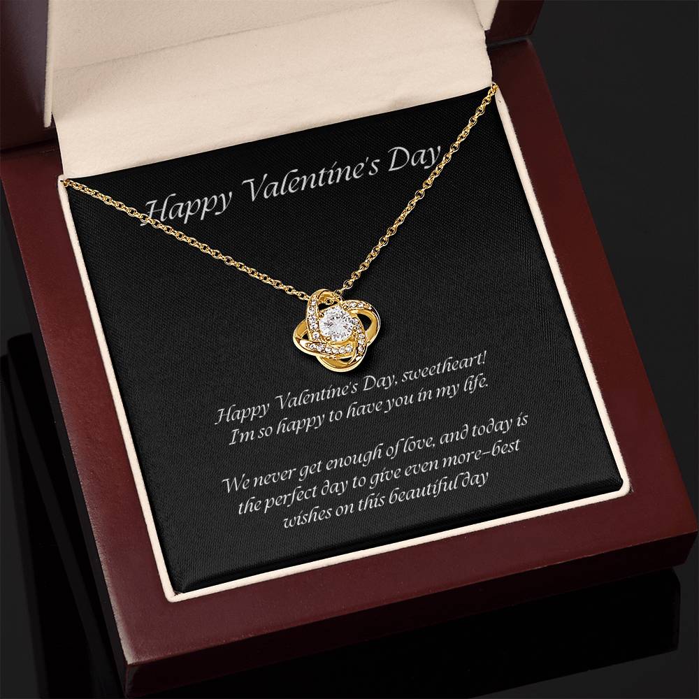 Elegant Love Knot Necklace – The Perfect Valentine's Day Gift for Her in Yellow & White Gold