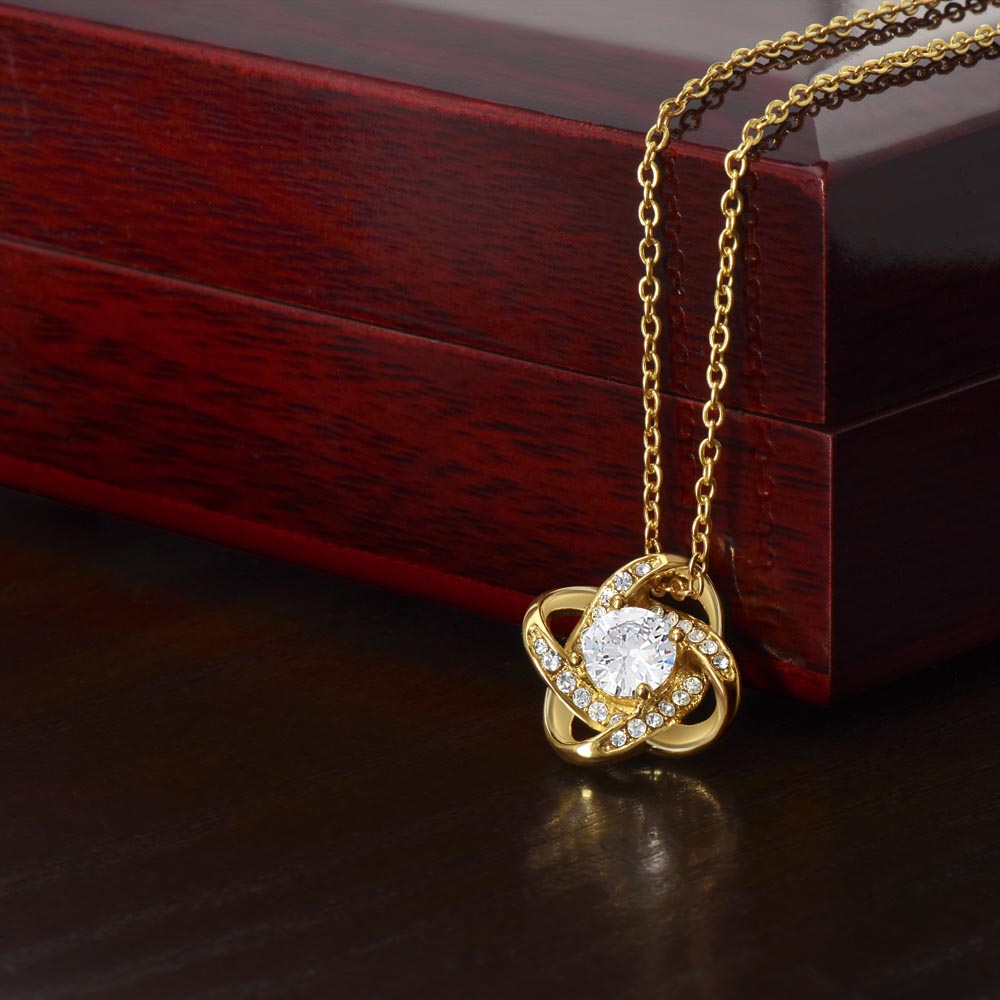 Elegant Love Knot Necklace - Available in Yellow & White Gold