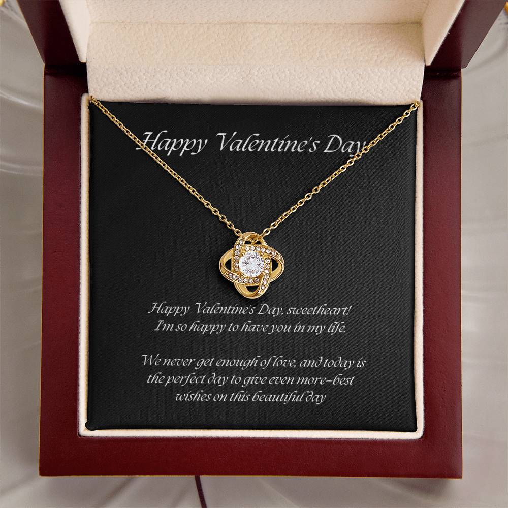 Elegant Love Knot Necklace – The Perfect Valentine's Day Gift for Her in Yellow & White Gold