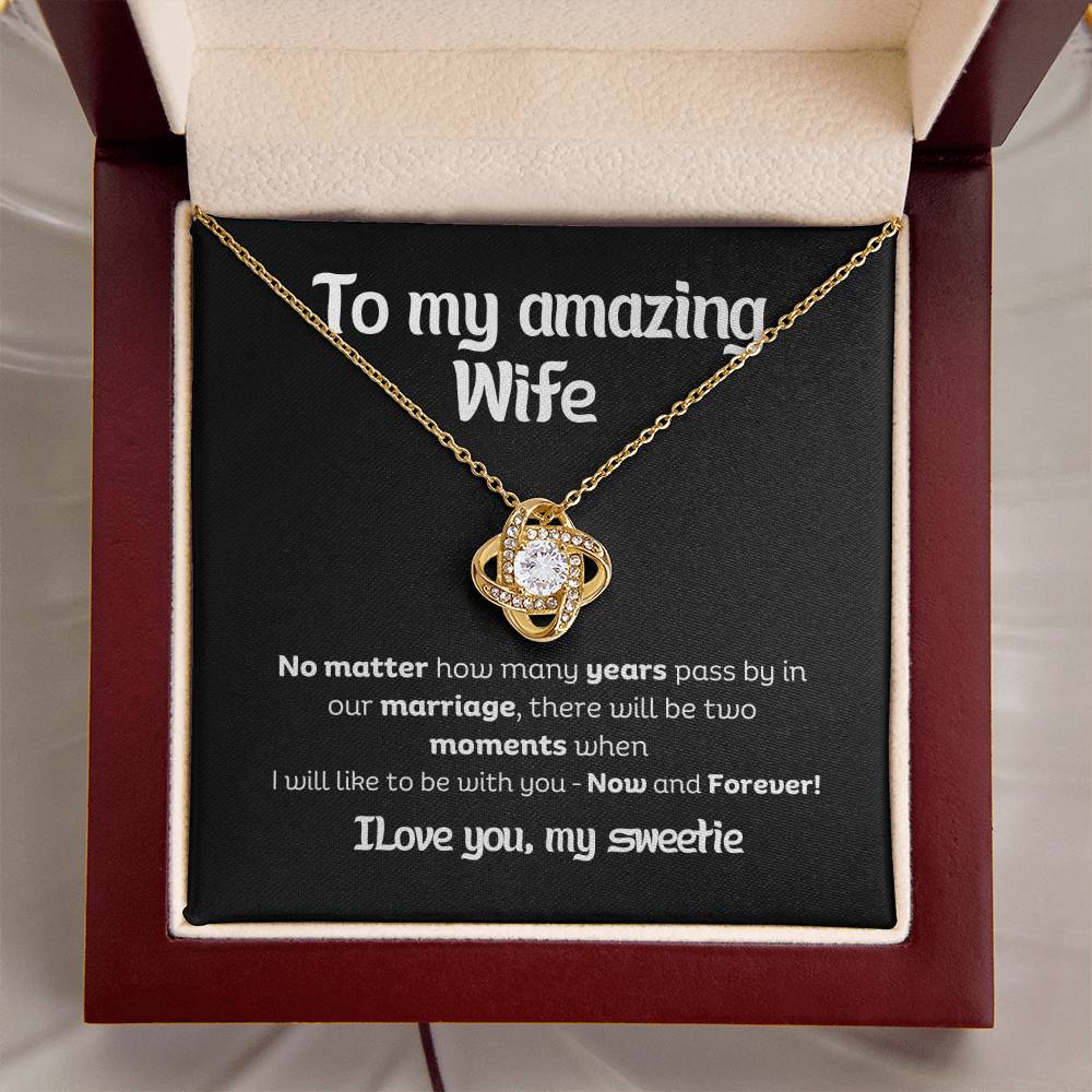 Elegant Love Knot Necklace – The Perfect Gift for Your Wife in Yellow & White Gold