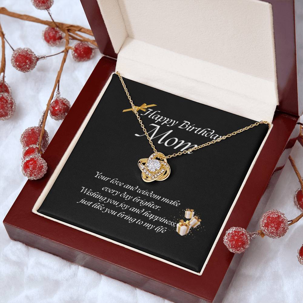 Elegant Love Knot Necklace – Available in Yellow & White Gold, The Perfect Birthday Gift for Mom