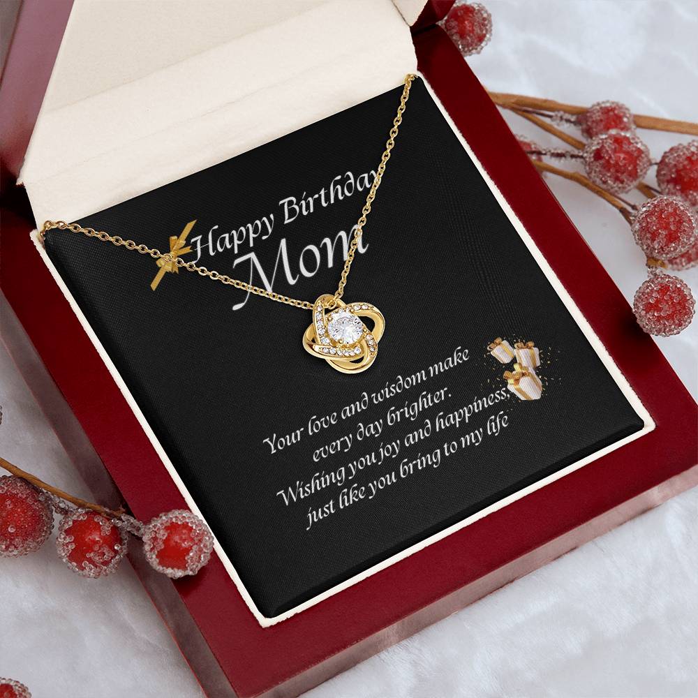 Elegant Love Knot Necklace – Available in Yellow & White Gold, The Perfect Birthday Gift for Mom