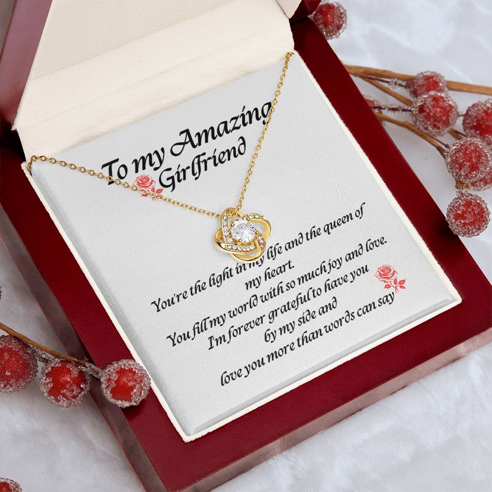 Elegant Love Knot Necklace – Available in Yellow & White Gold, The Perfect Gift for Your Girlfriend