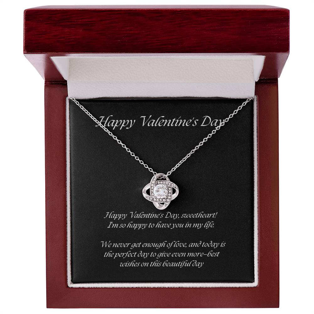 Elegant Love Knot Necklace – The Perfect Valentine's Day Gift for Her in Yellow & White Gold