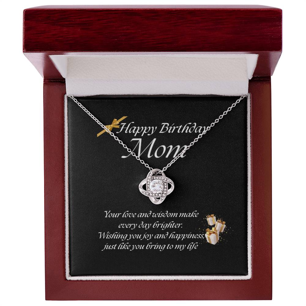 Elegant Love Knot Necklace – Available in Yellow & White Gold, The Perfect Birthday Gift for Mom