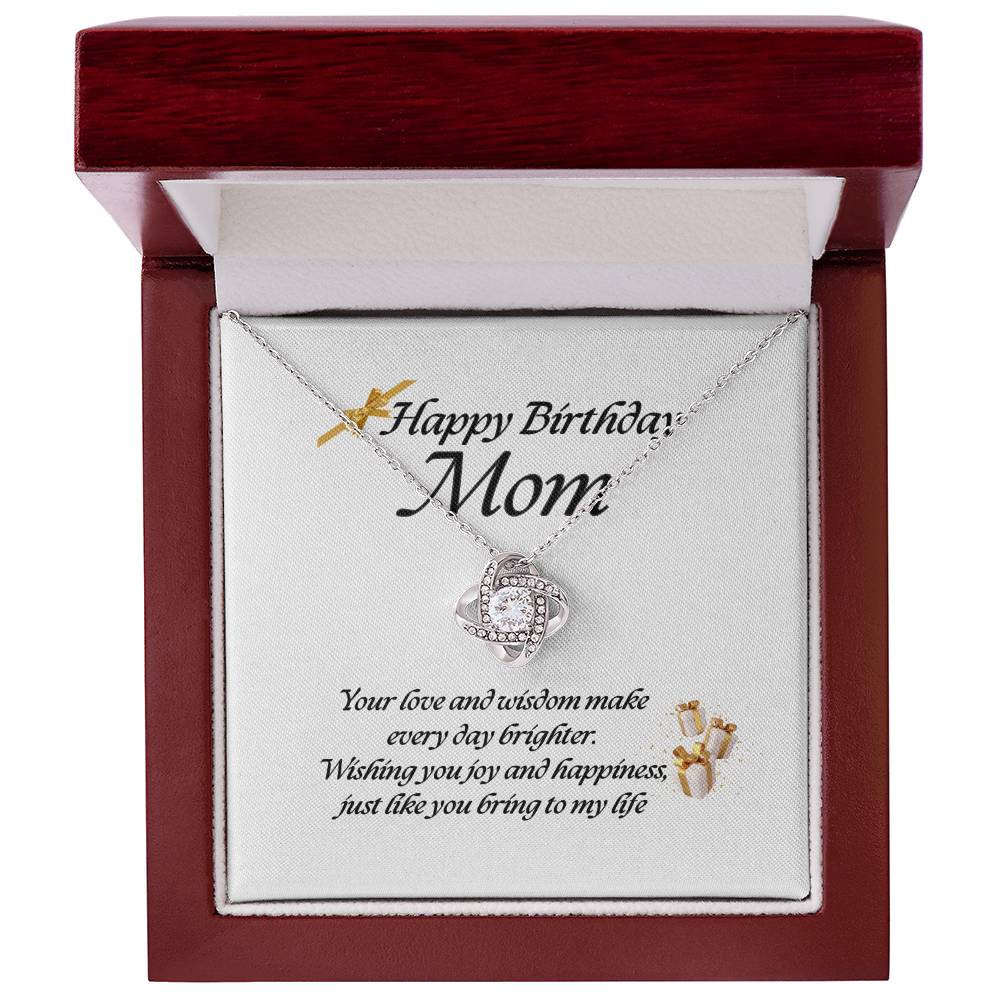 Elegant Love Knot Necklace – Available in Yellow & White Gold, The Perfect Birthday Gift for Mom