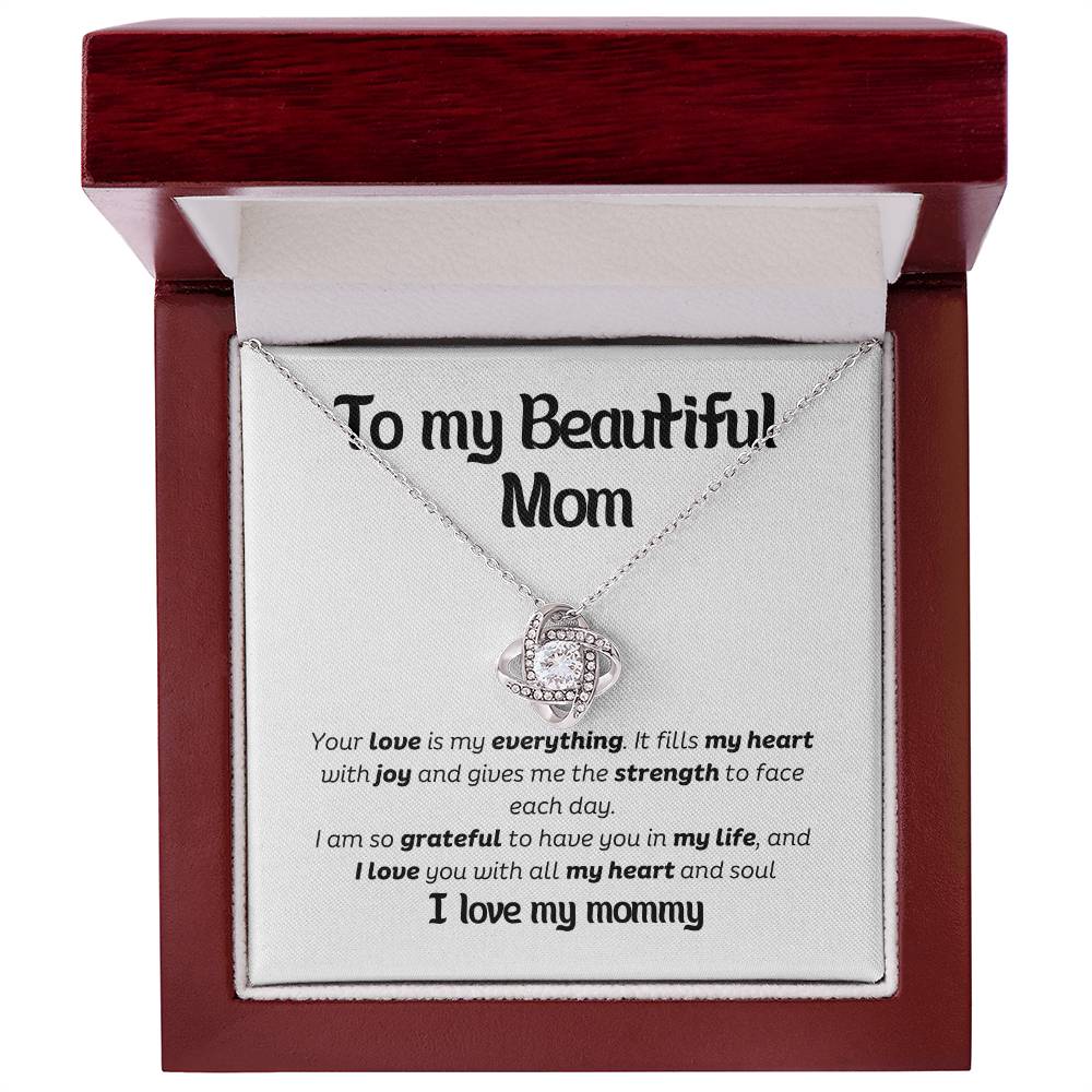 Elegant Love Knot Necklace – The Perfect Gift for Your Mom in Yellow & White Gold