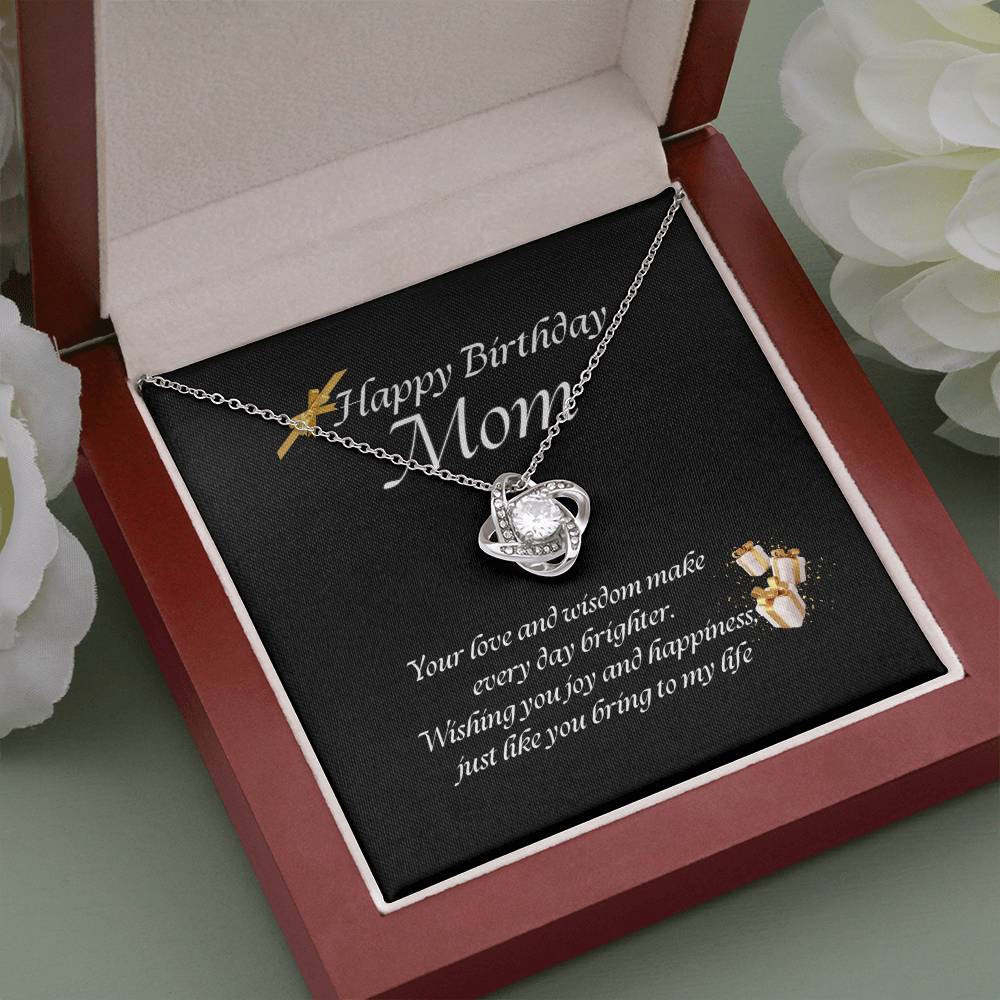 Elegant Love Knot Necklace – Available in Yellow & White Gold, The Perfect Birthday Gift for Mom