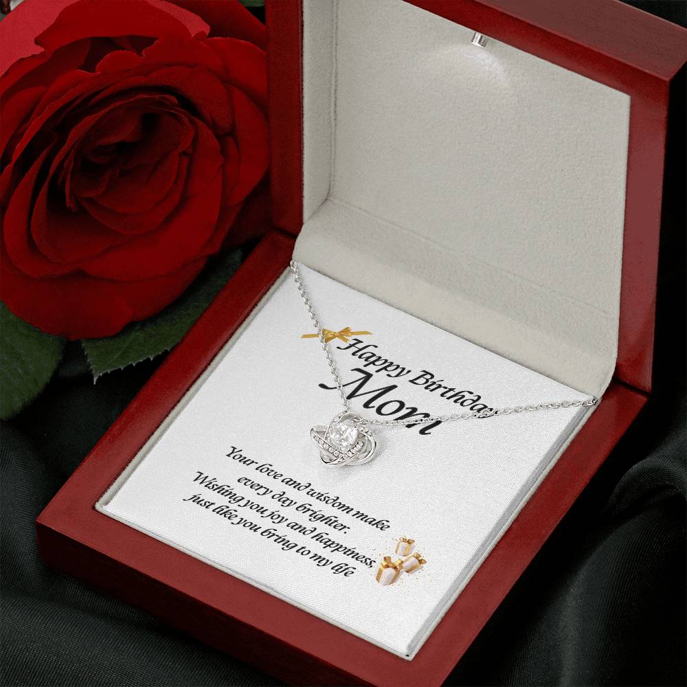 Elegant Love Knot Necklace – Available in Yellow & White Gold, The Perfect Birthday Gift for Mom