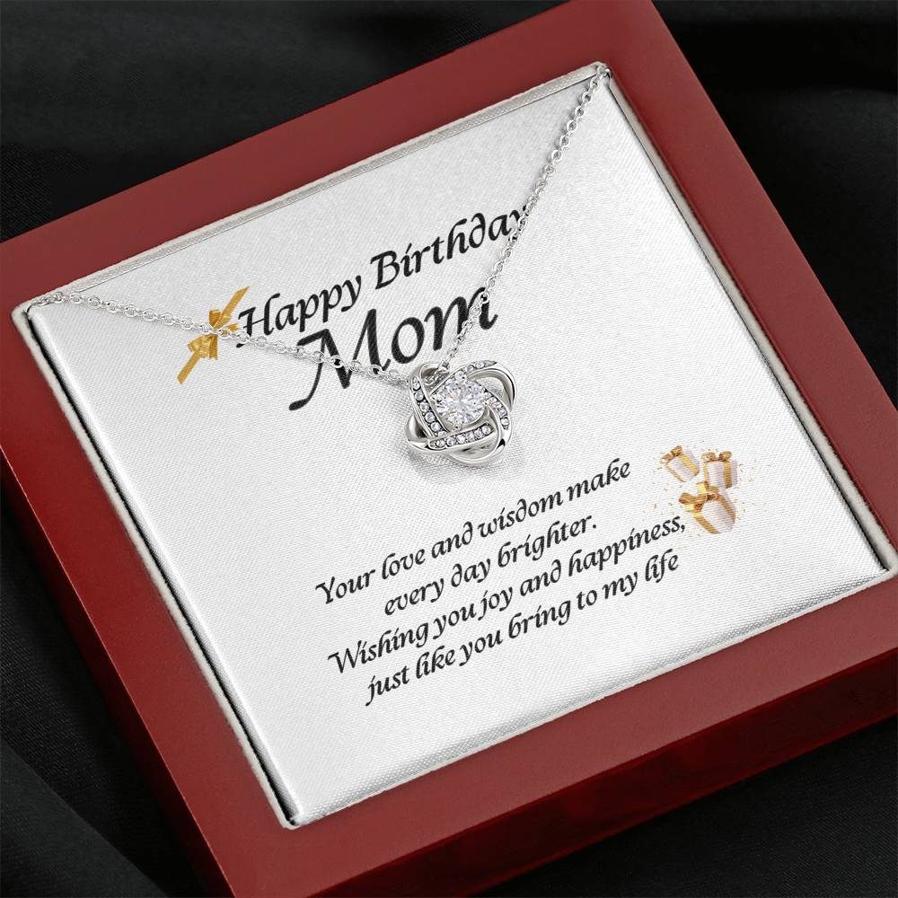 Elegant Love Knot Necklace – Available in Yellow & White Gold, The Perfect Birthday Gift for Mom