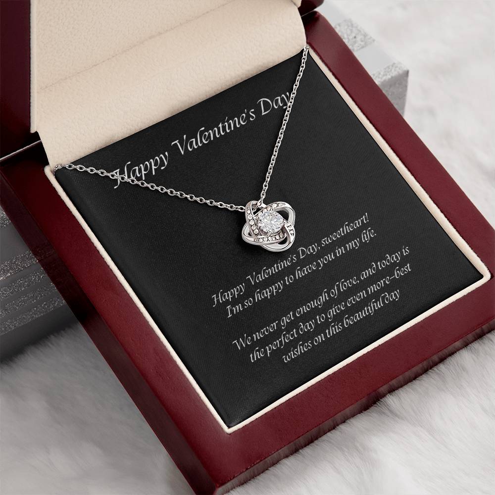 Elegant Love Knot Necklace – The Perfect Valentine's Day Gift for Her in Yellow & White Gold