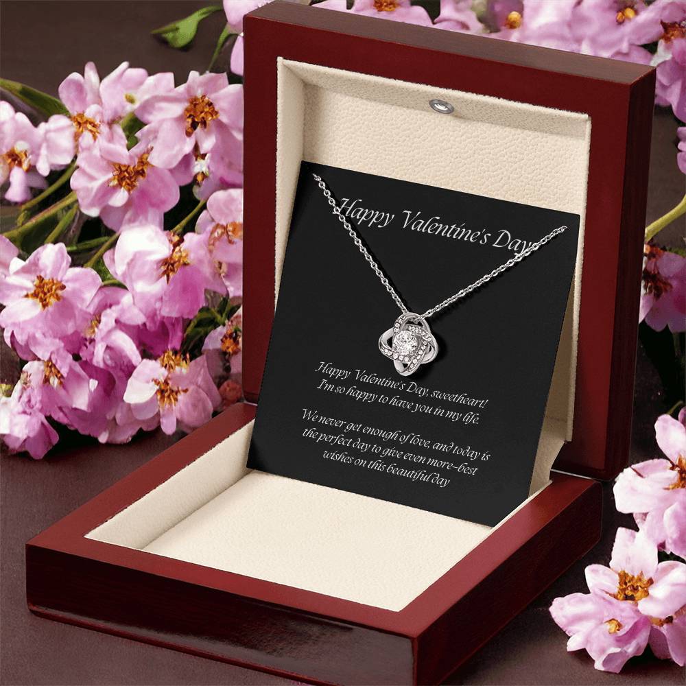 Elegant Love Knot Necklace – The Perfect Valentine's Day Gift for Her in Yellow & White Gold