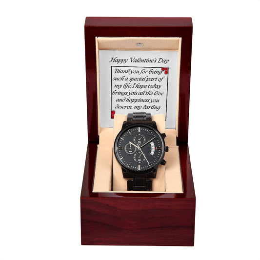 Black Chronograph Watch – The Ultimate Valentine's Day Gift for Him